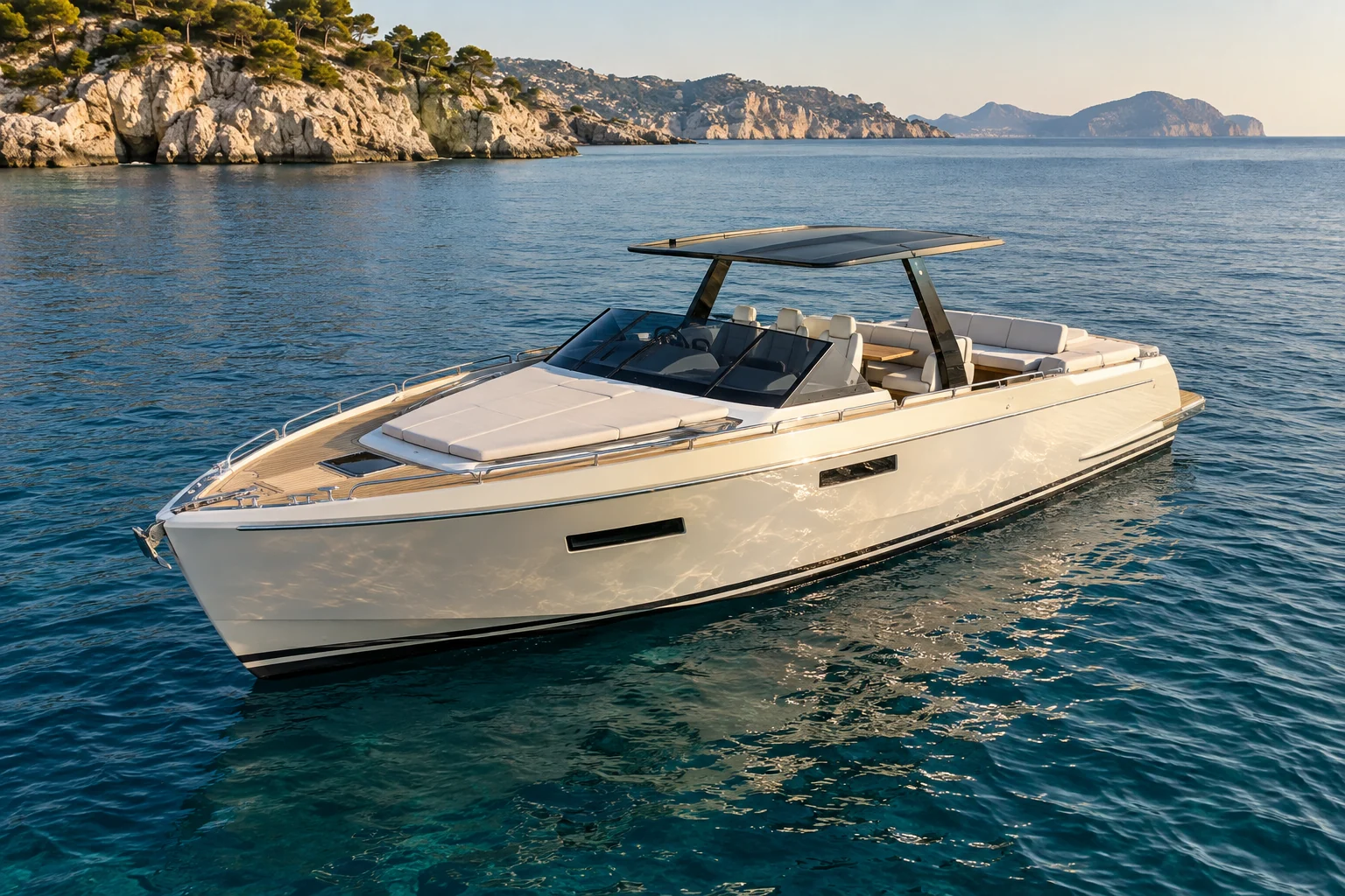 Open motorboat showcase